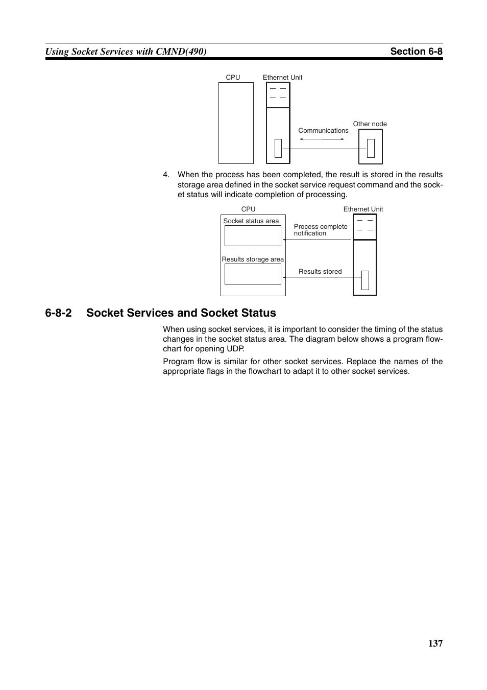 Socket services and socket status, 8-2 socket services and socket status | Omron CS CJ1W-ETN21 User Manual | Page 161 / 242