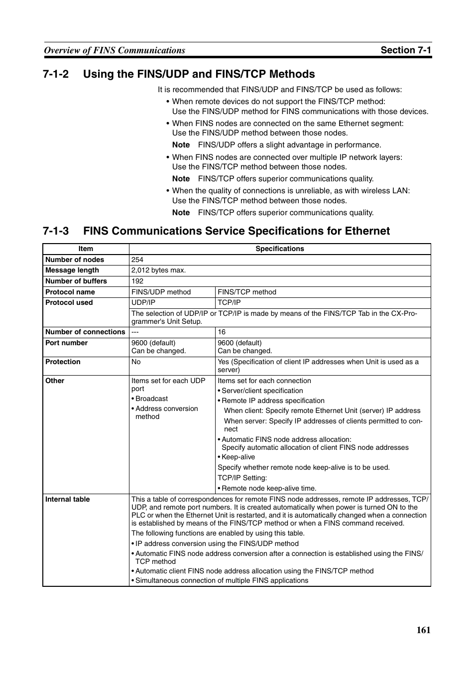 Using the fins/udp and fins/tcp methods, 1-2 using the fins/udp and fins/tcp methods | Omron CS CJ1W-ETN21 User Manual | Page 185 / 242