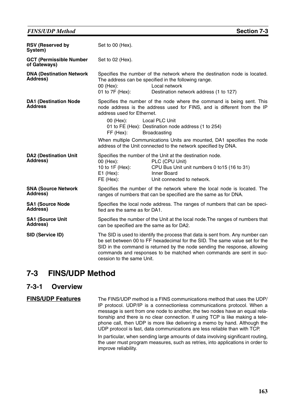 3 fins/udp method, Fins/udp method, Overview | 3-1 overview | Omron CS CJ1W-ETN21 User Manual | Page 187 / 242