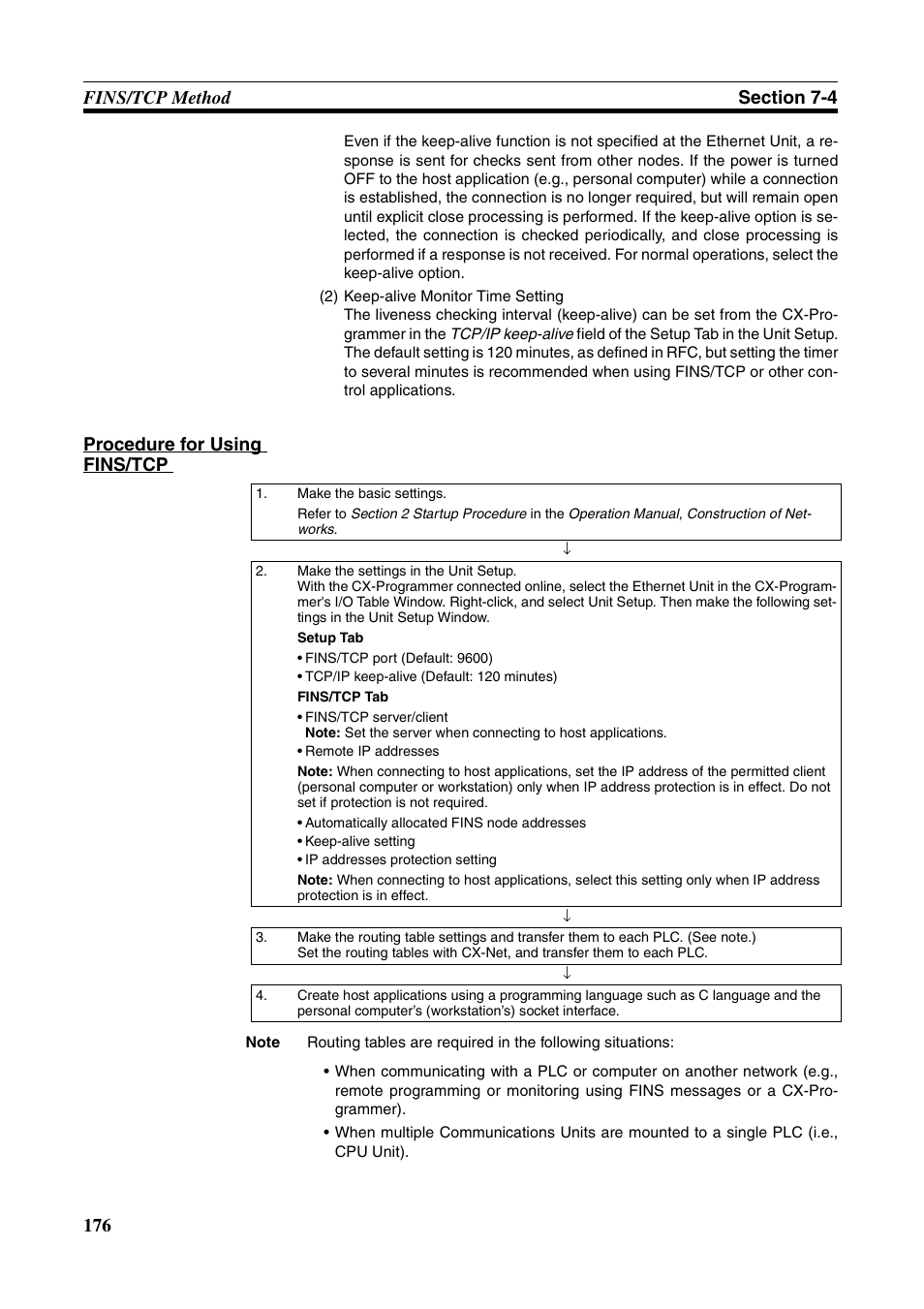 Procedure for using fins/tcp | Omron CS CJ1W-ETN21 User Manual | Page 200 / 242