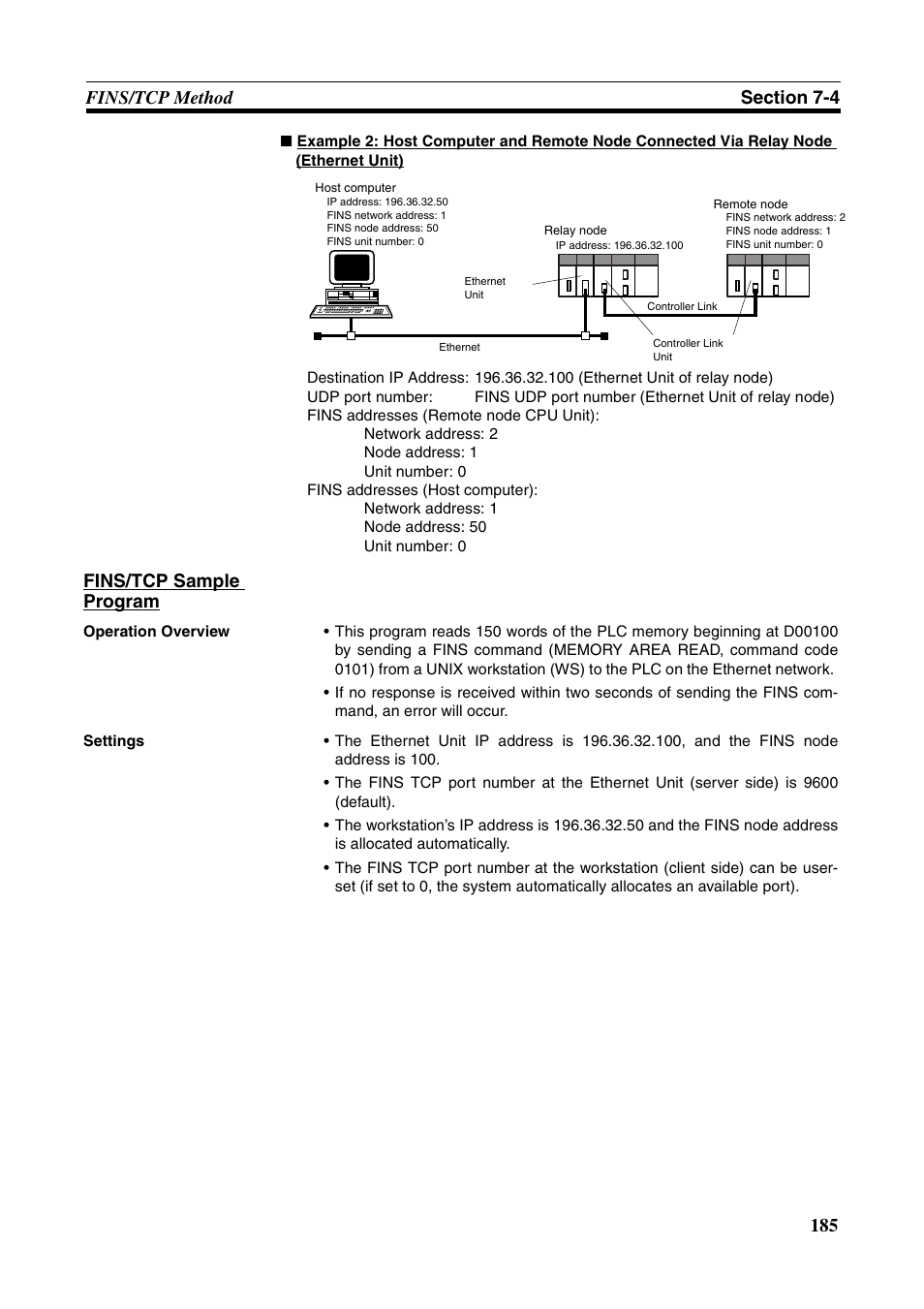 Fins/tcp sample program | Omron CS CJ1W-ETN21 User Manual | Page 209 / 242