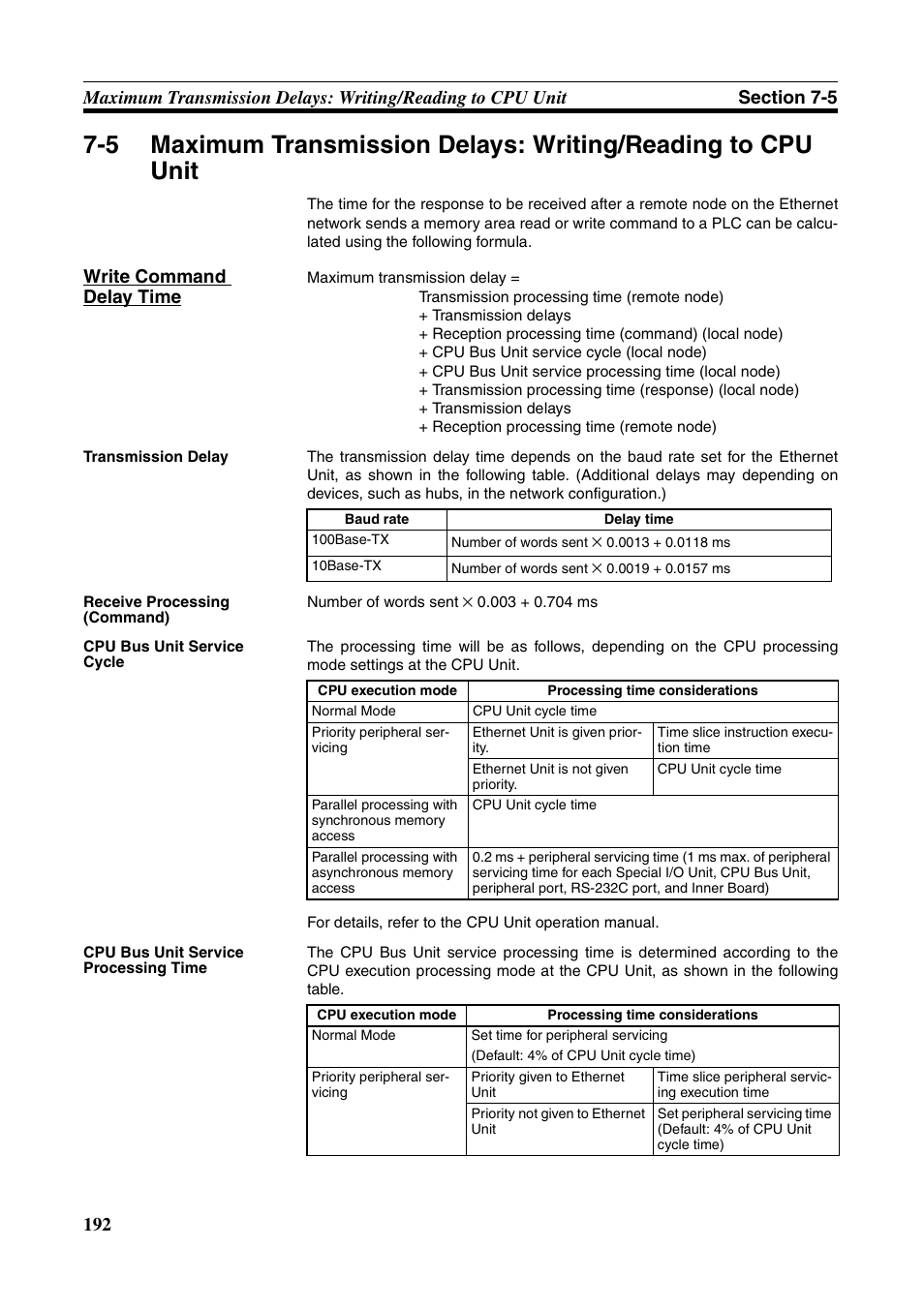 Write command delay time | Omron CS CJ1W-ETN21 User Manual | Page 216 / 242