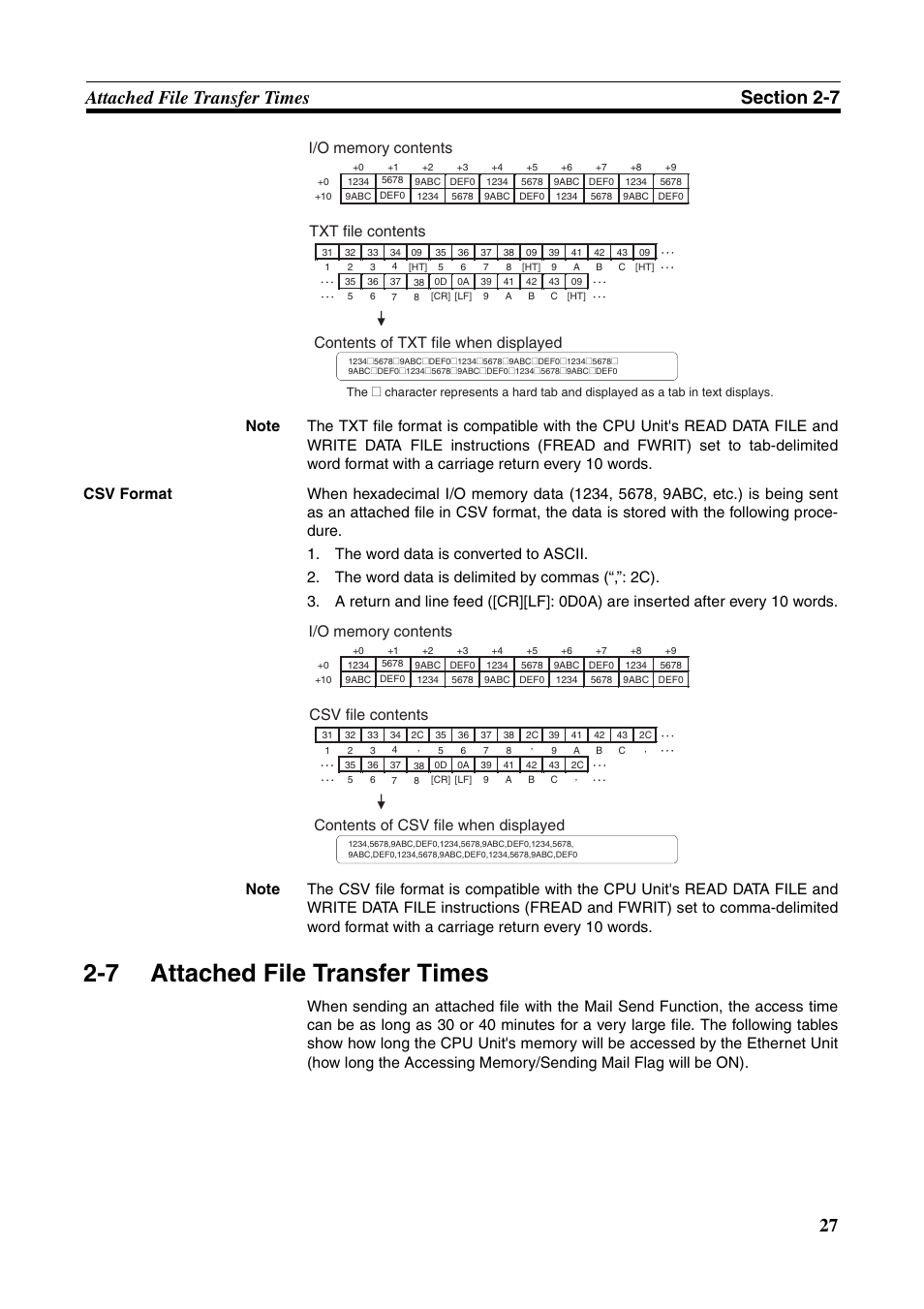 7 attached file transfer times, Attached file transfer times | Omron CS CJ1W-ETN21 User Manual | Page 51 / 242