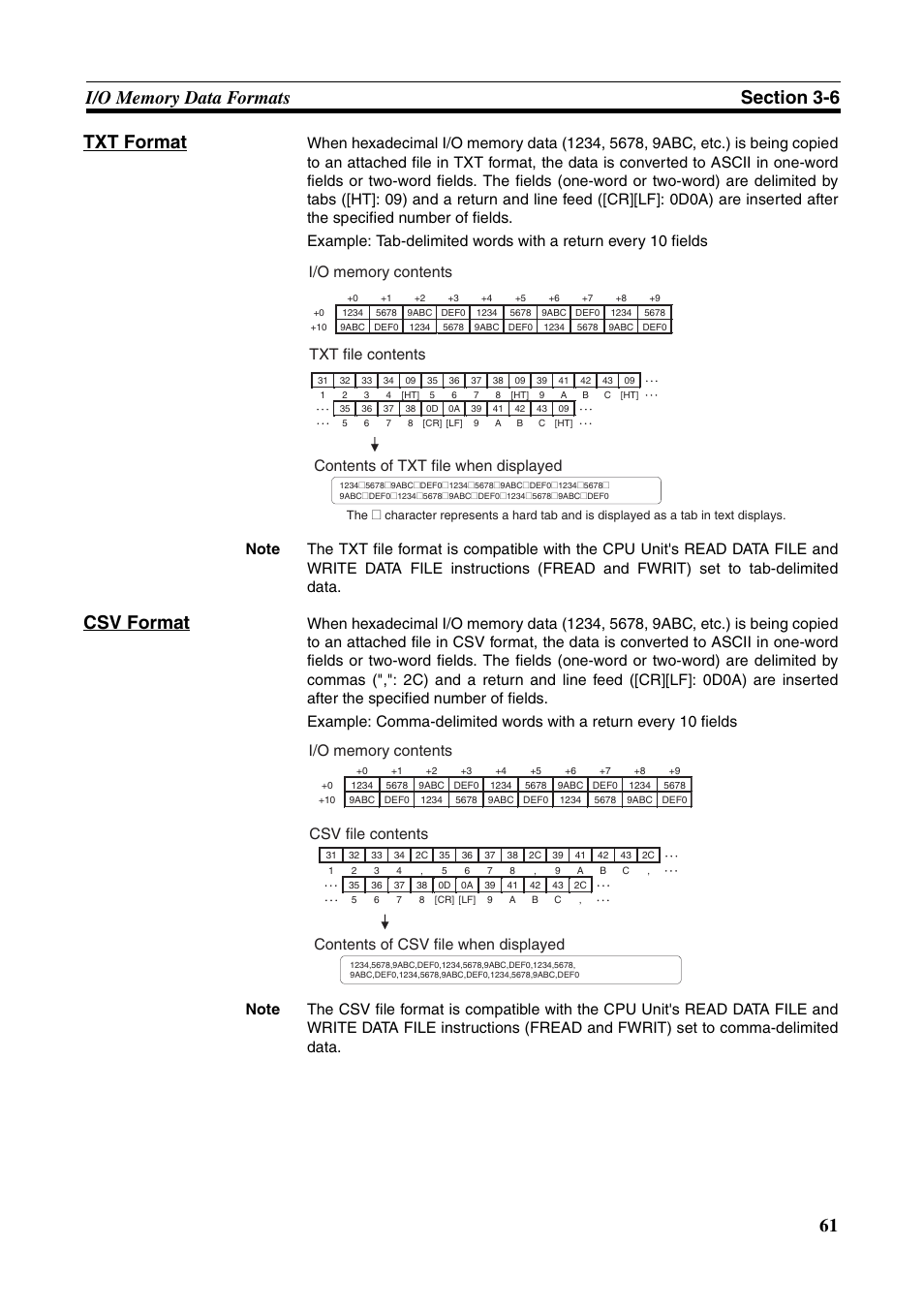 Csv format | Omron CS CJ1W-ETN21 User Manual | Page 85 / 242