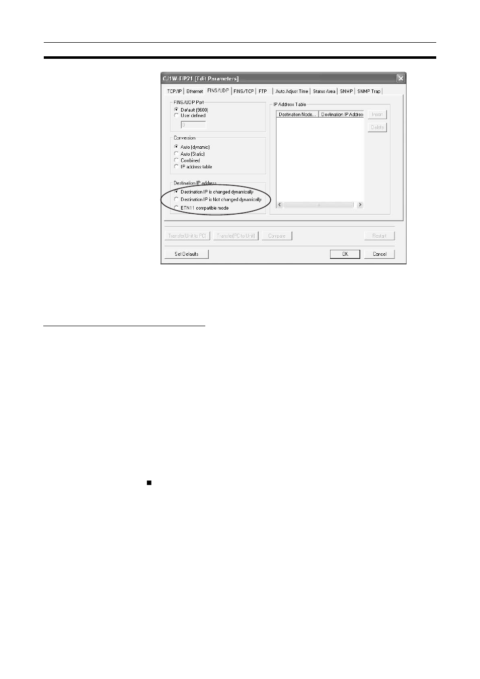 Fins/tcp communications method | Omron SYSMAC CJ1W-EIP21 User Manual | Page 126 / 464