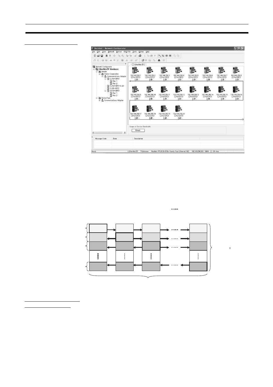 Checking the device bandwidth usage | Omron SYSMAC CJ1W-EIP21 User Manual | Page 303 / 464