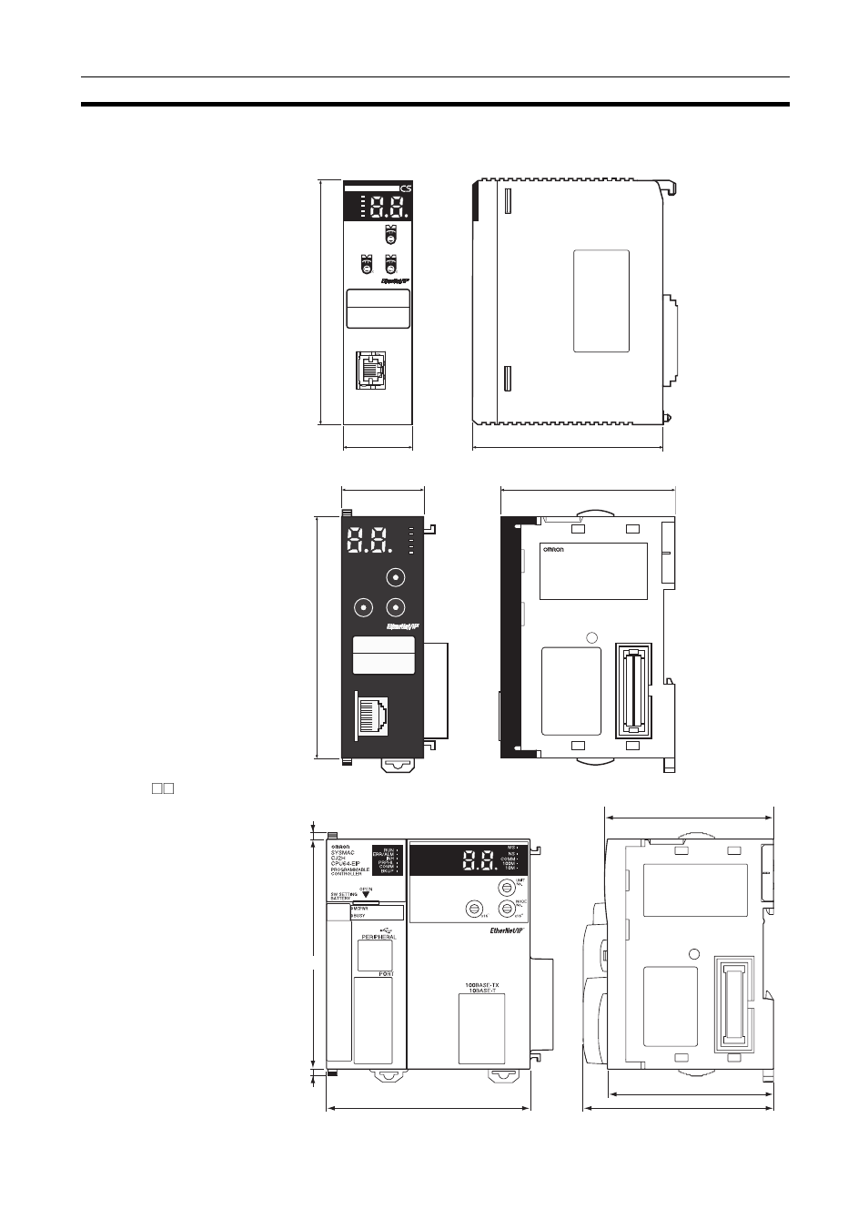 1-4 dimensions, Dimensions | Omron SYSMAC CJ1W-EIP21 User Manual | Page 45 / 464