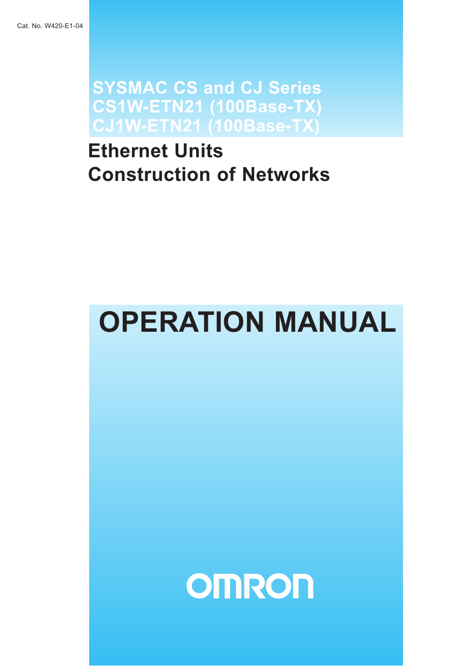 Omron CS1W-ETN21 User Manual | 285 pages