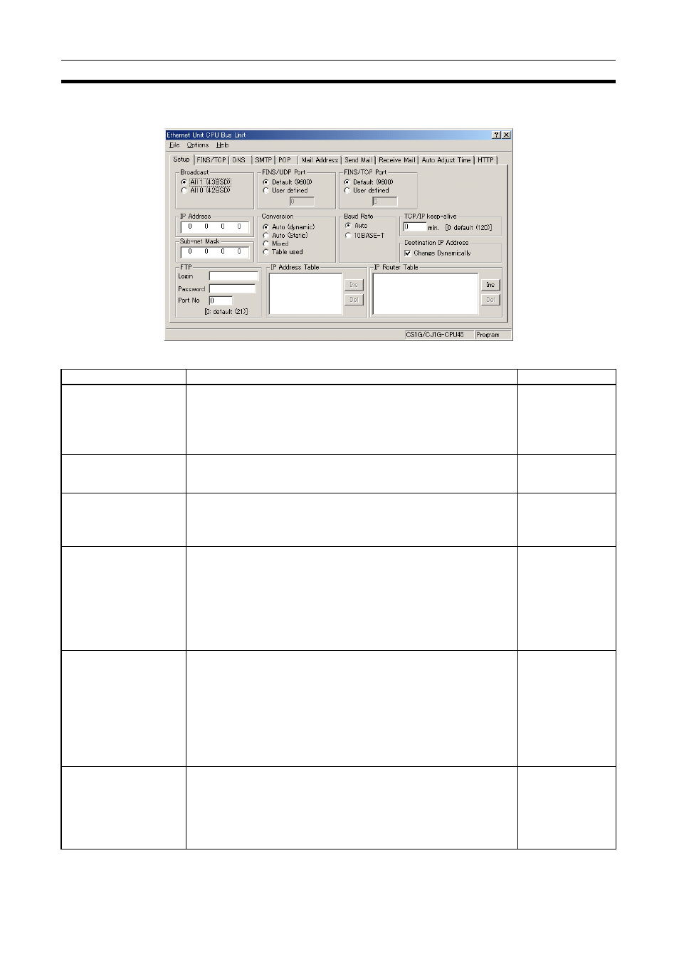 1 setup, Setup | Omron CS1W-ETN21 User Manual | Page 87 / 285