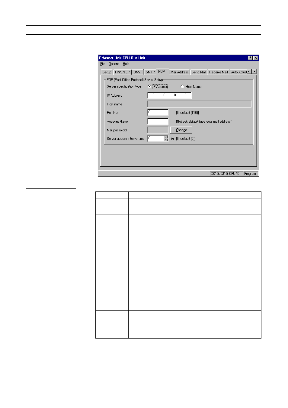 5 pop, Pop server setup | Omron CS1W-ETN21 User Manual | Page 93 / 285