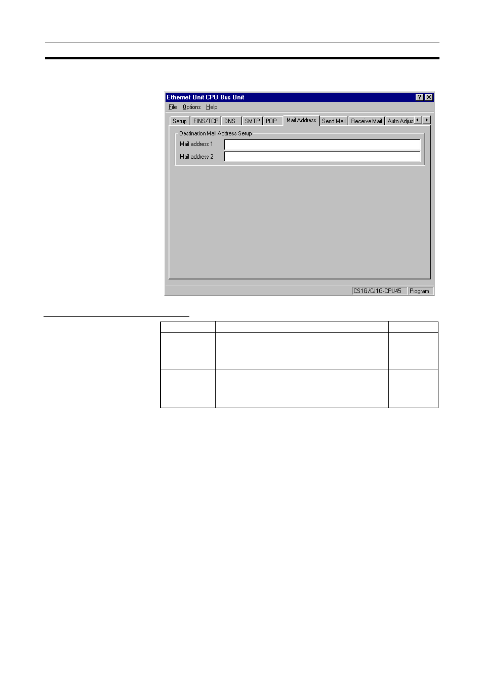 6 mail address, Mail address | Omron CS1W-ETN21 User Manual | Page 94 / 285