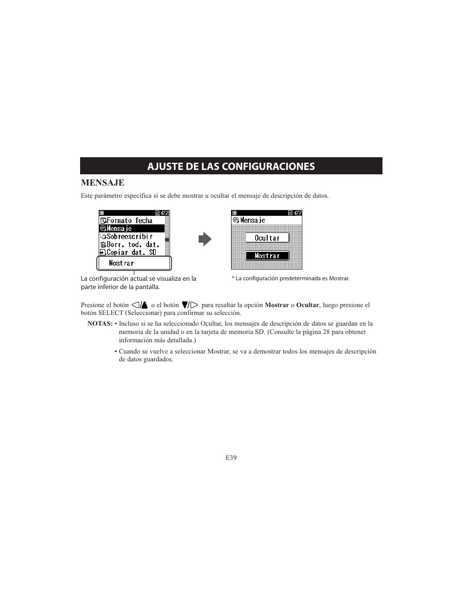 Ajuste de las configuraciones | Omron HCG-801 User Manual | Page 103 / 128
