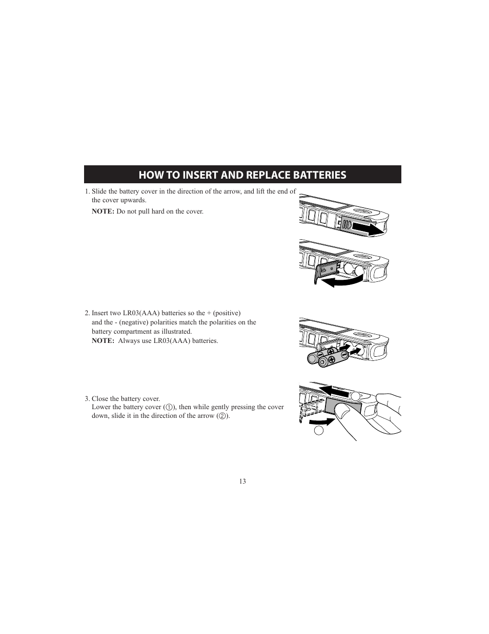 How to insert and replace batteries | Omron HCG-801 User Manual | Page 13 / 128