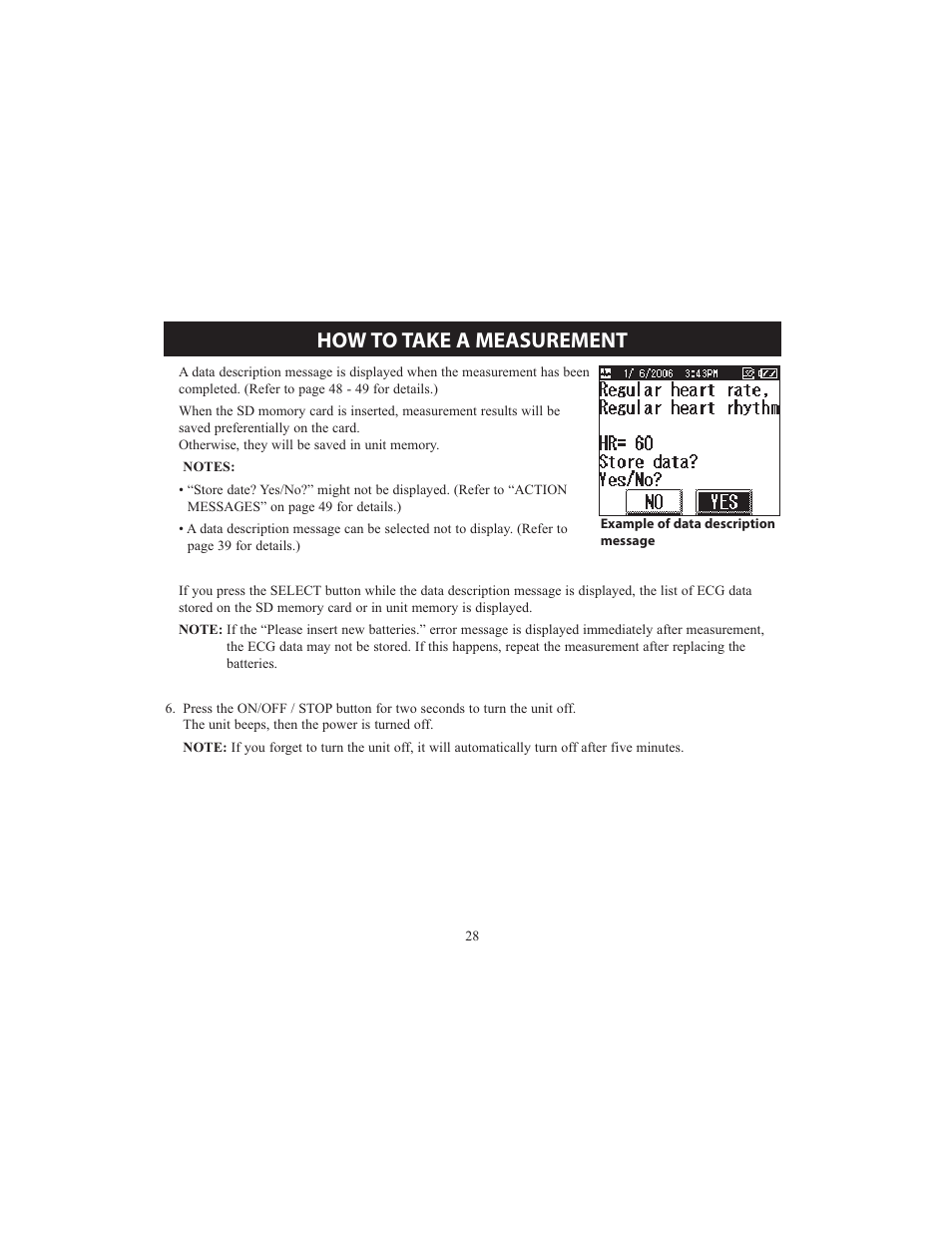 How to take a measurement | Omron HCG-801 User Manual | Page 28 / 128