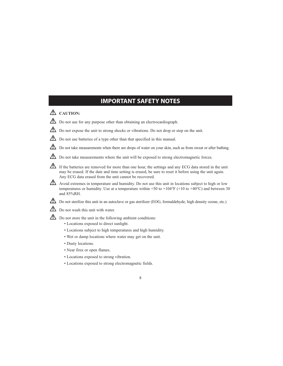 Omron HCG-801 User Manual | Page 8 / 128