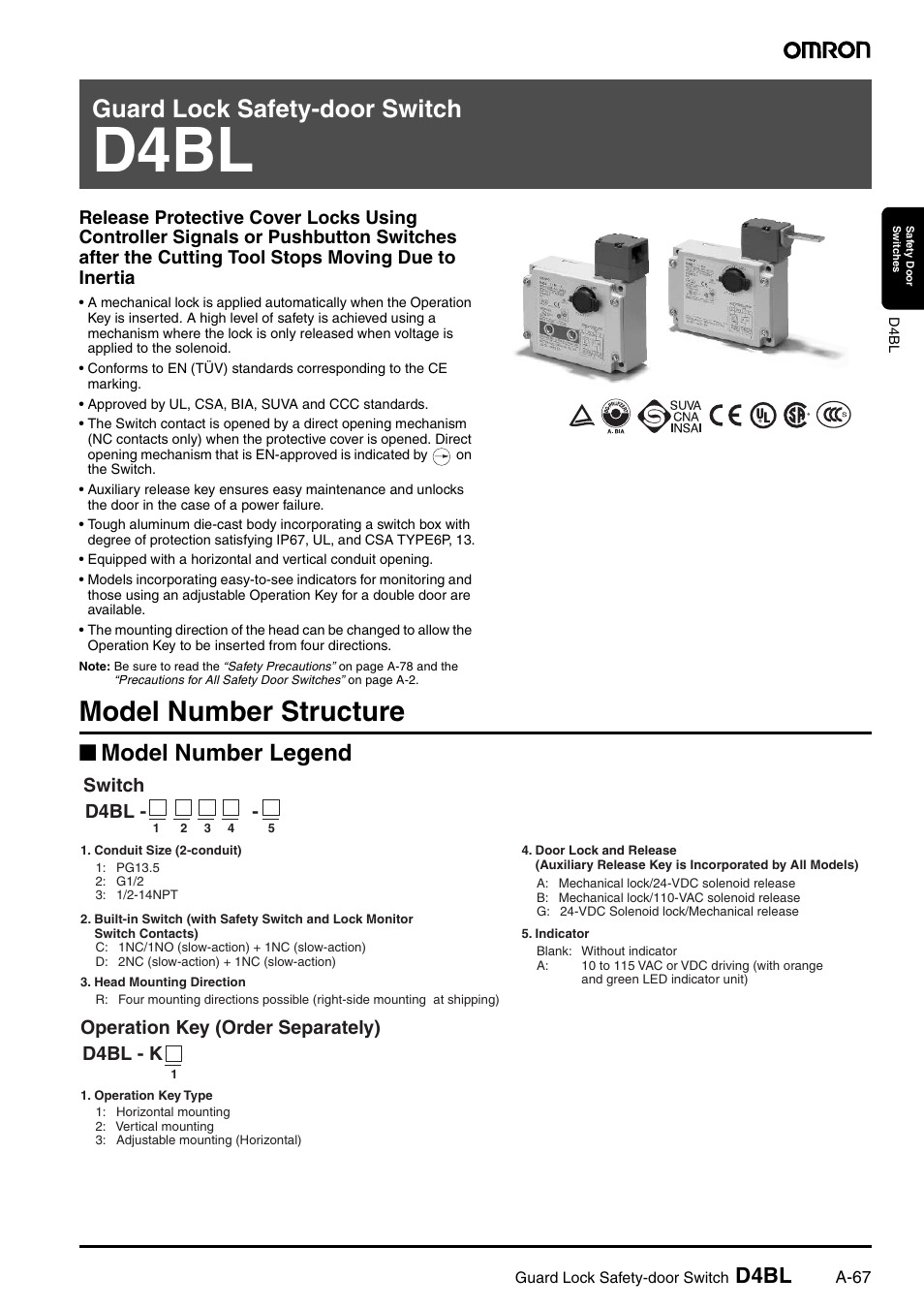 Omron D4BL User Manual | 16 pages