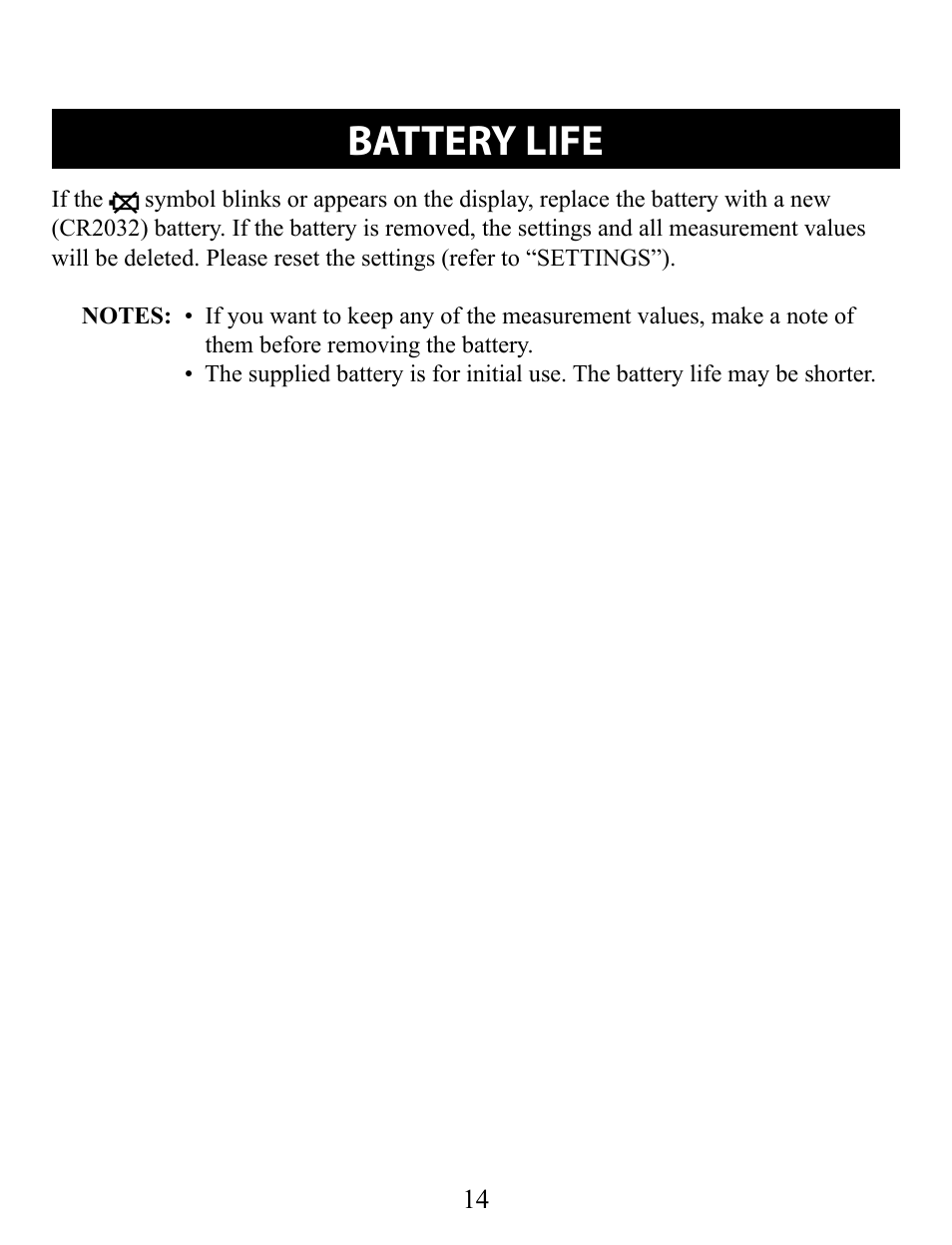 Battery life | Omron Pedometer HJ-320 User Manual | Page 14 / 22