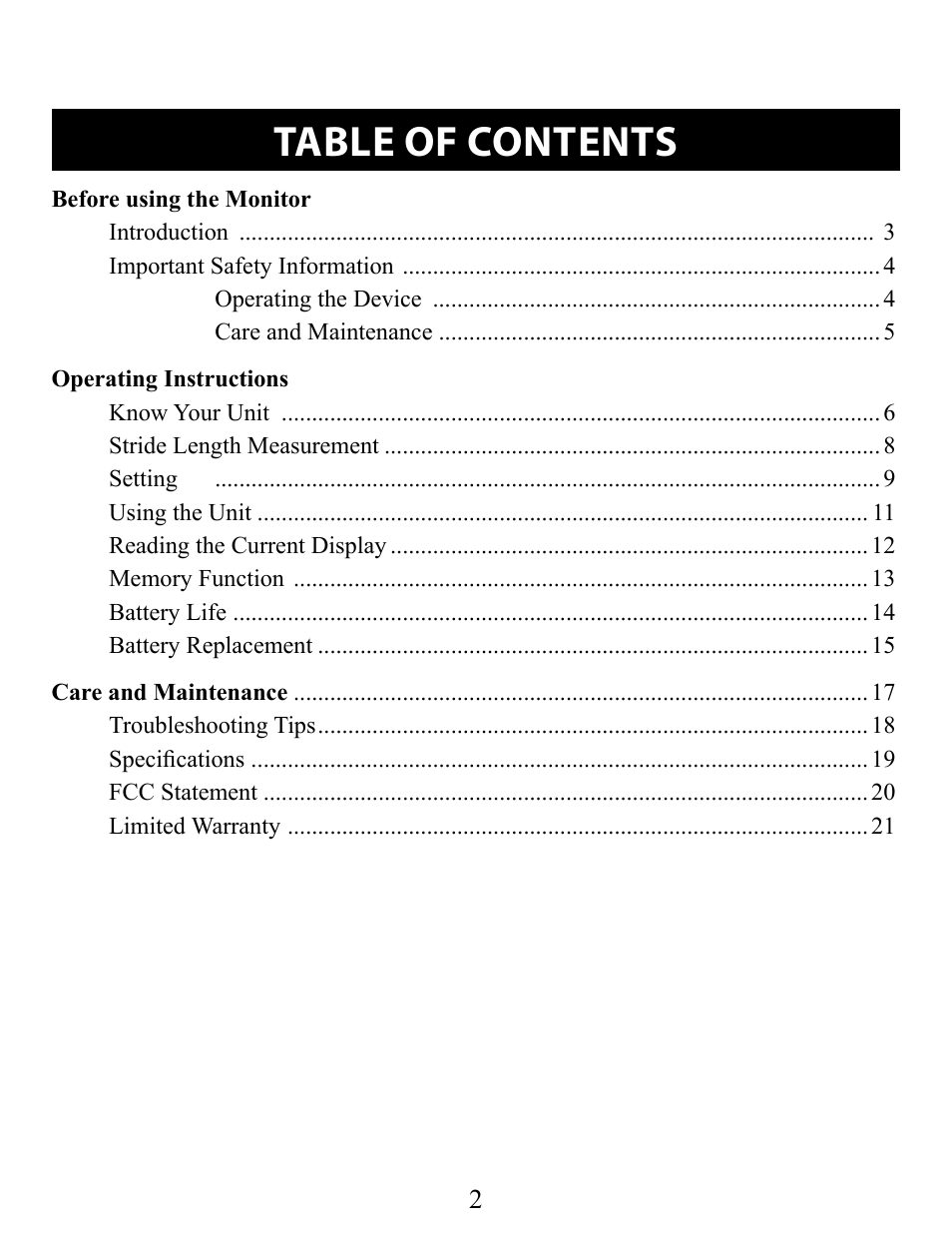 Omron Pedometer HJ-320 User Manual | Page 2 / 22