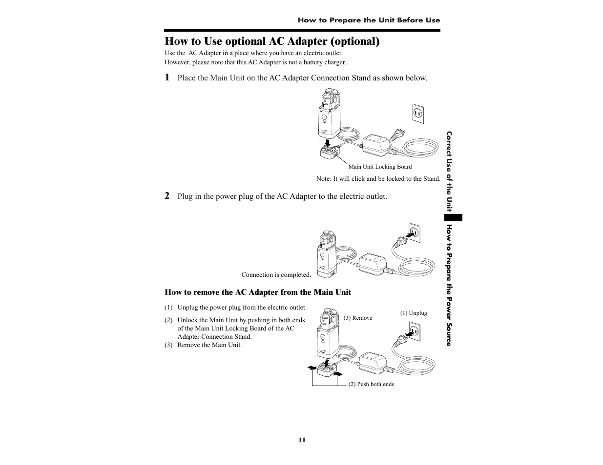 Ho w to use optional ac adapter (optional) | Omron NE-U22V User Manual | Page 11 / 72