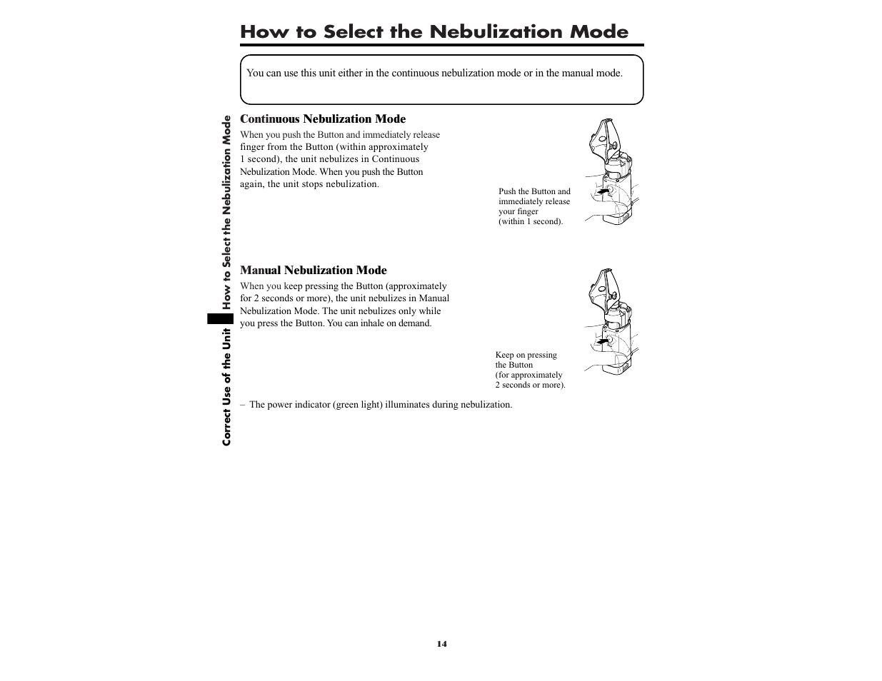 How to select the nebulization mode | Omron NE-U22V User Manual | Page 14 / 72