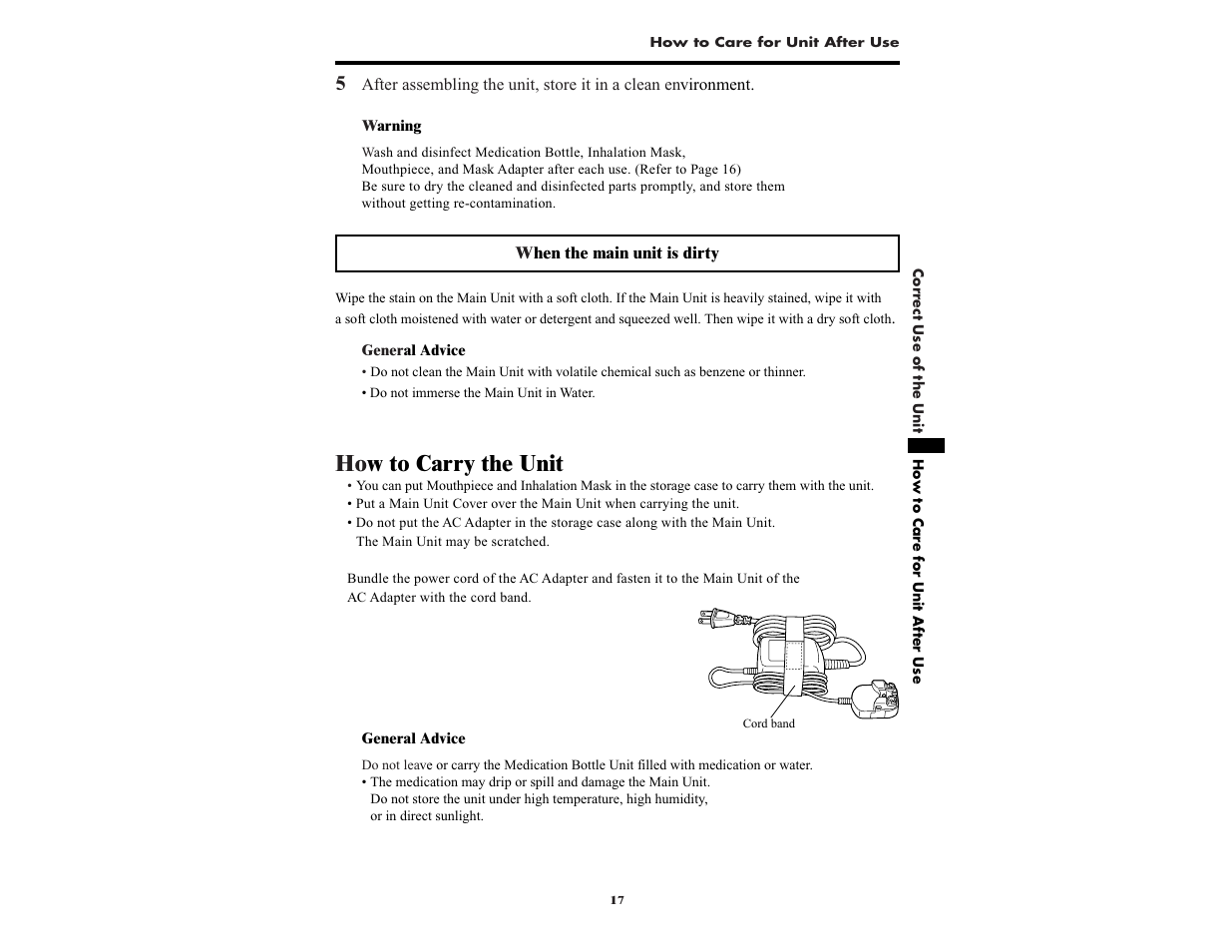 Ho w to carry the unit | Omron NE-U22V User Manual | Page 17 / 72