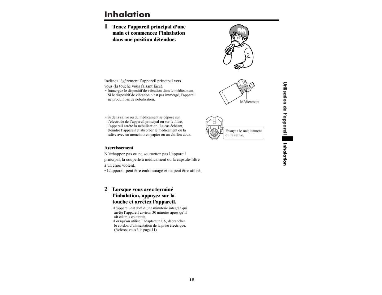 Inhalation | Omron NE-U22V User Manual | Page 39 / 72