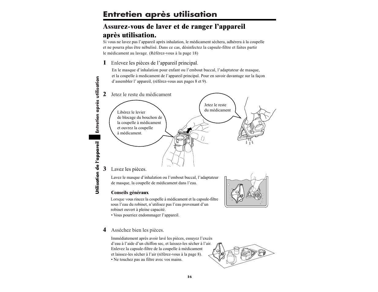 Entretien après utilisation | Omron NE-U22V User Manual | Page 40 / 72