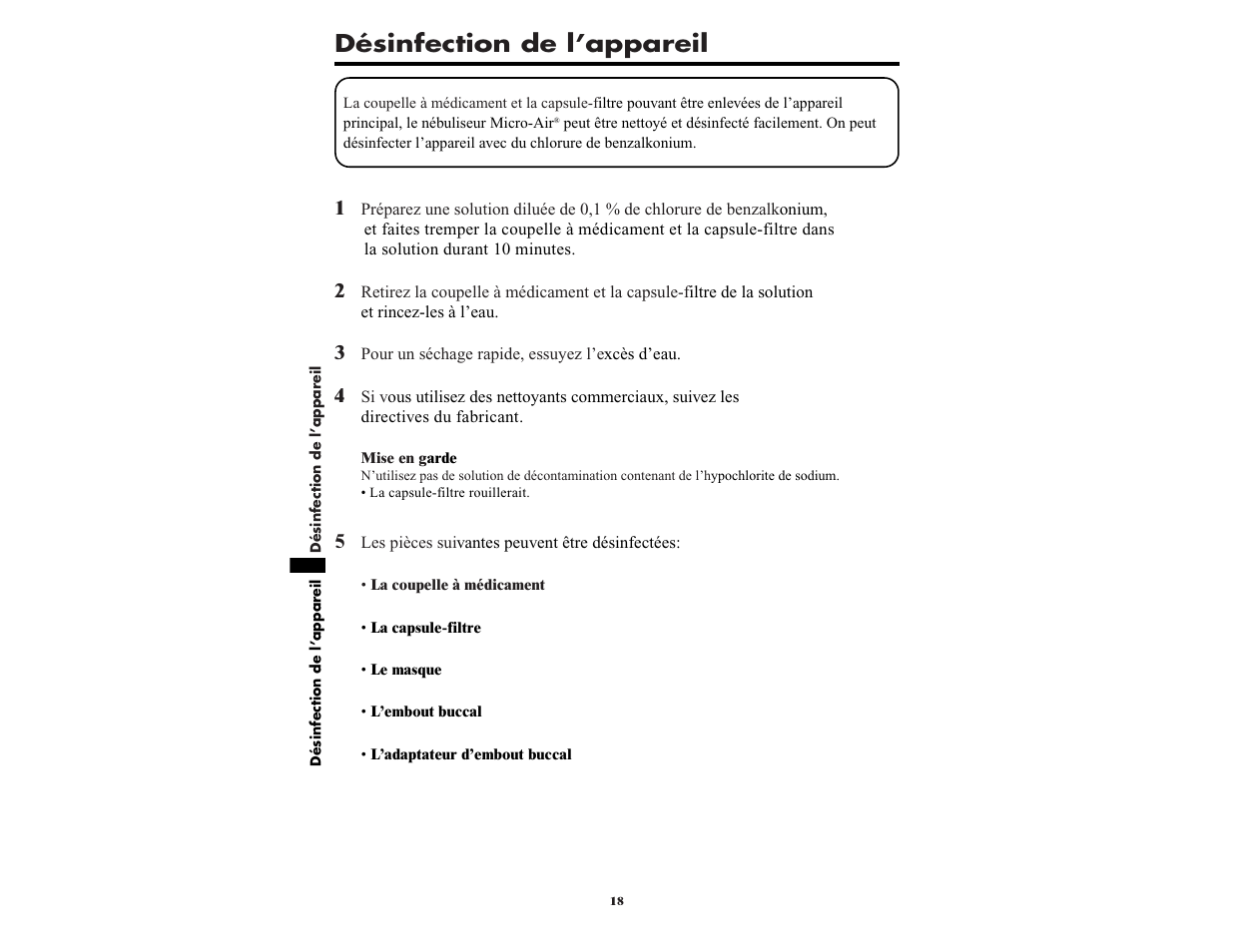 Désinfection de l’appareil | Omron NE-U22V User Manual | Page 42 / 72