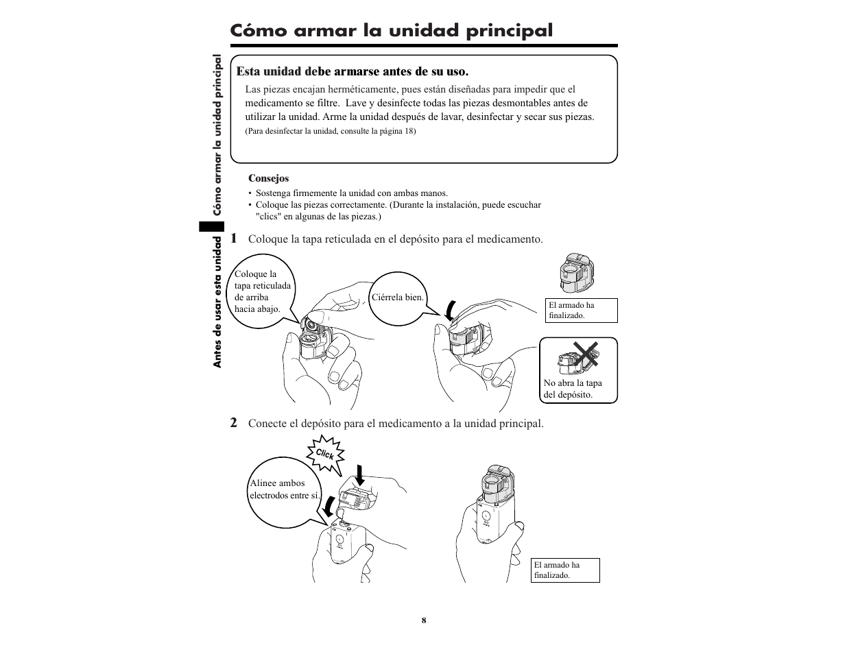 Cómo armar la unidad principal | Omron NE-U22V User Manual | Page 56 / 72