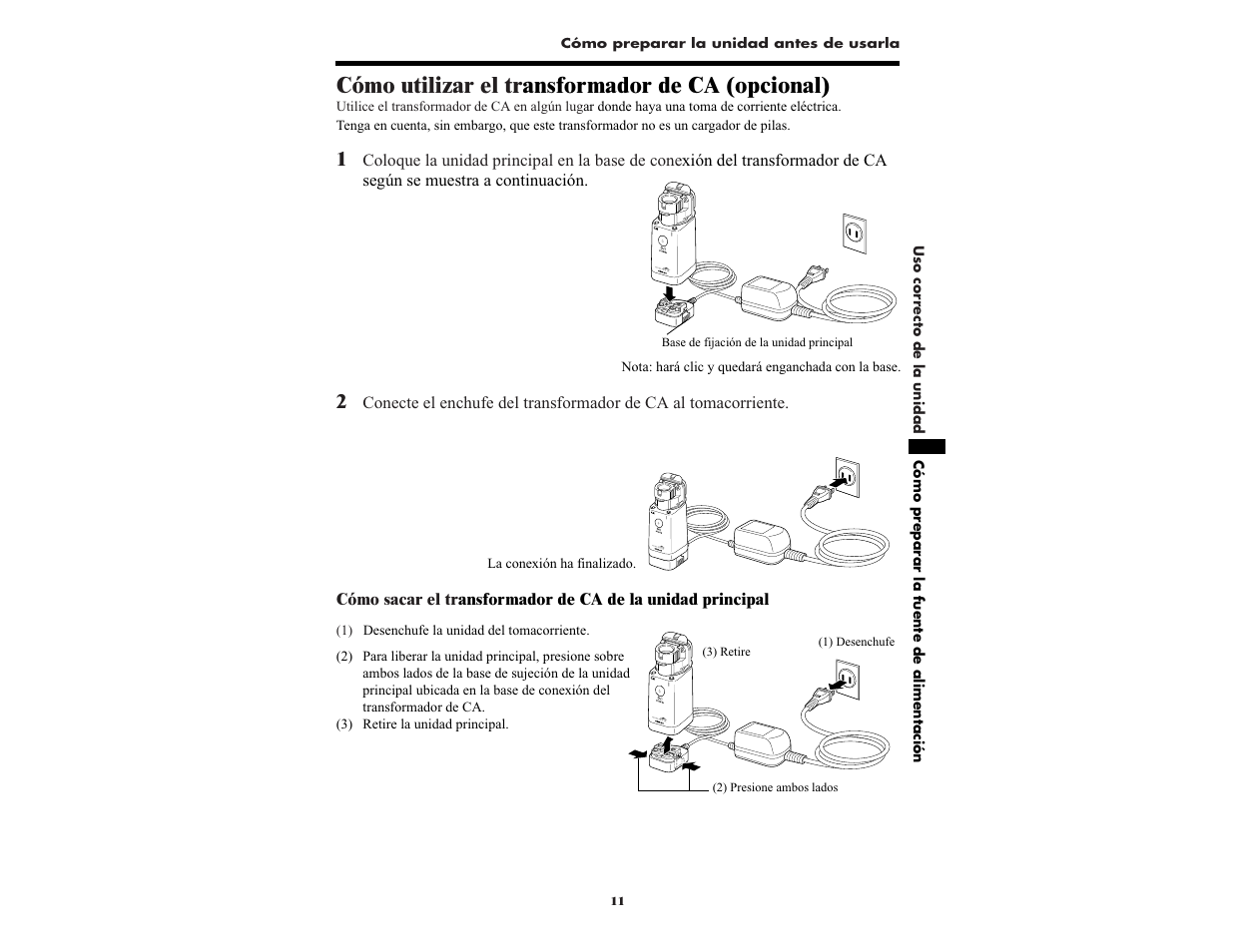Cómo utilizar el tr ansformador de ca (opcional) | Omron NE-U22V User Manual | Page 59 / 72