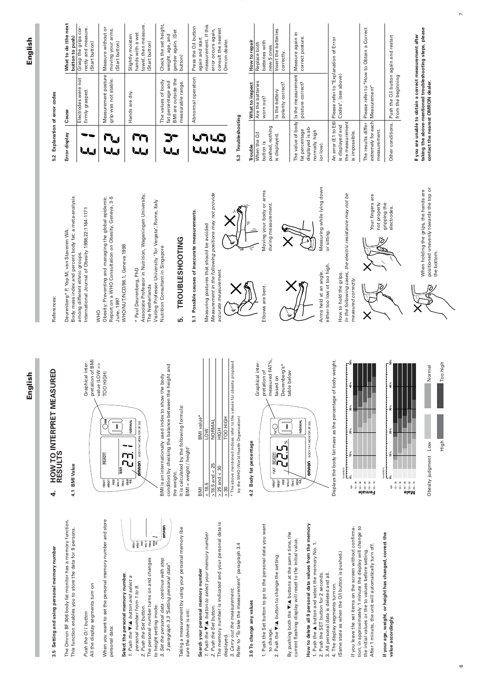 Troubleshooting, English, How to interpret measured resul ts | Omron BF306 User Manual | Page 4 / 5
