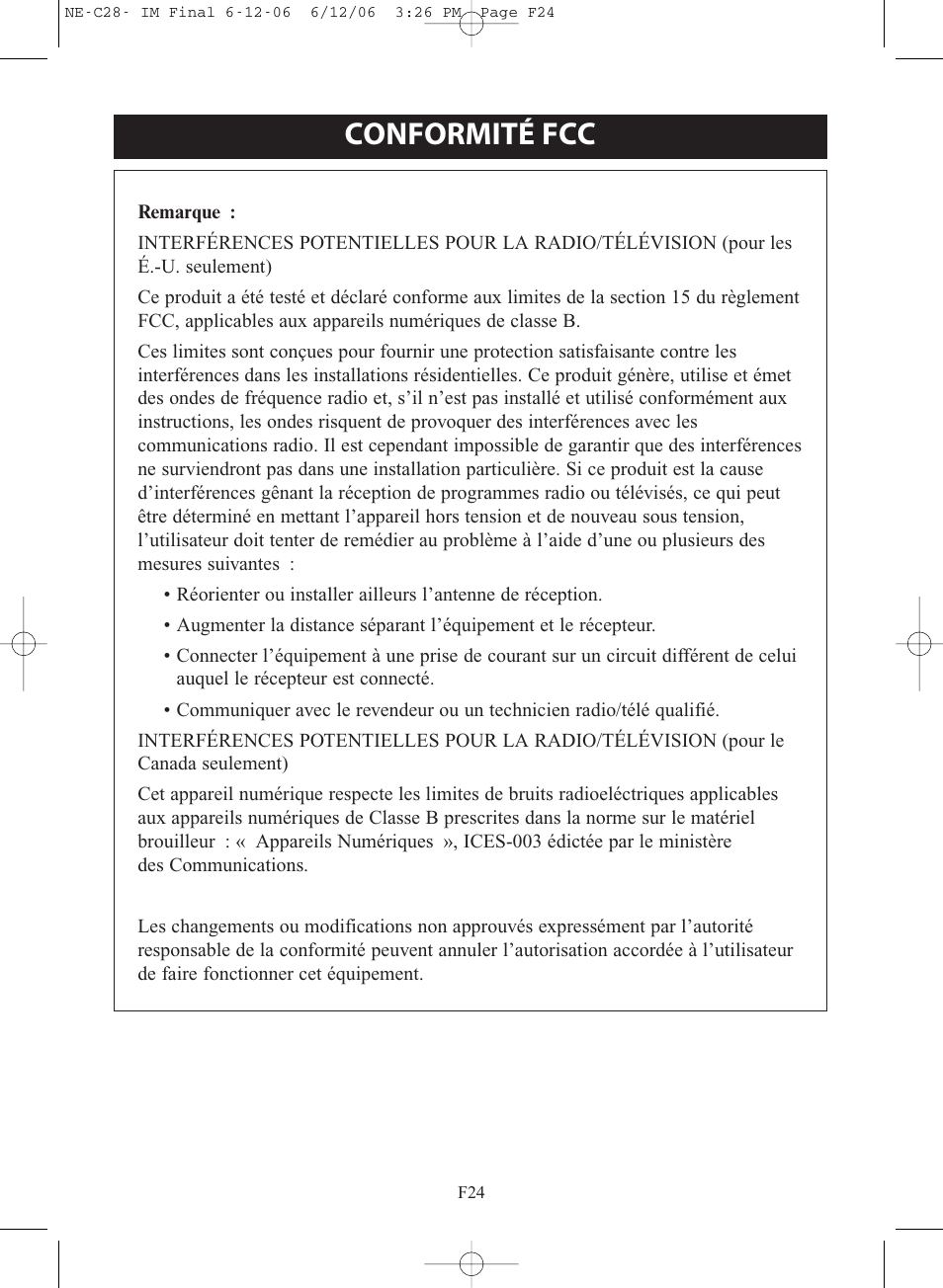 Conformité fcc | Omron NE-C28 User Manual | Page 52 / 112