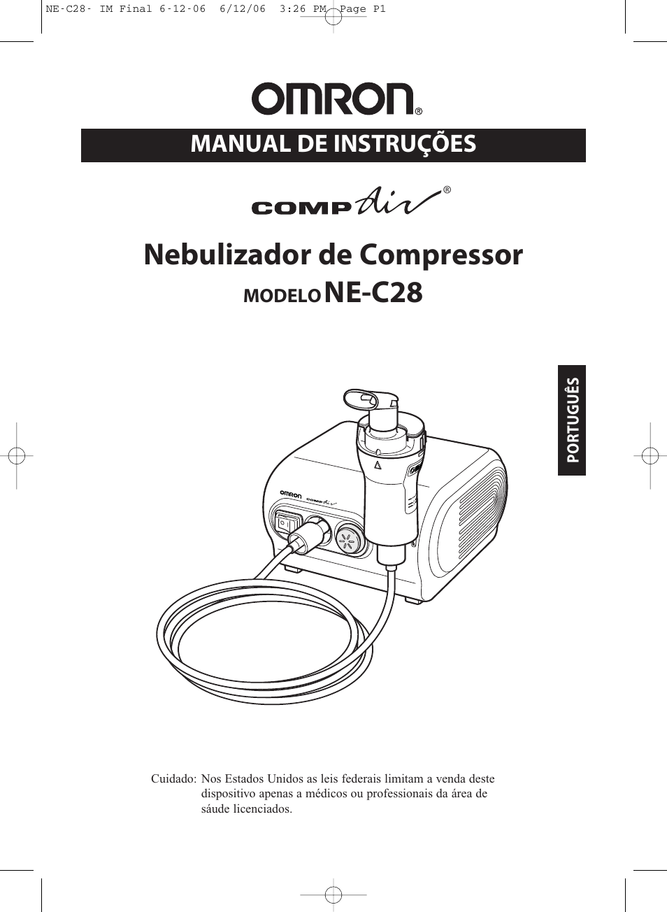 Nebulizador de compressor, Ne-c28, Manual de instruções | Modelo | Omron NE-C28 User Manual | Page 85 / 112