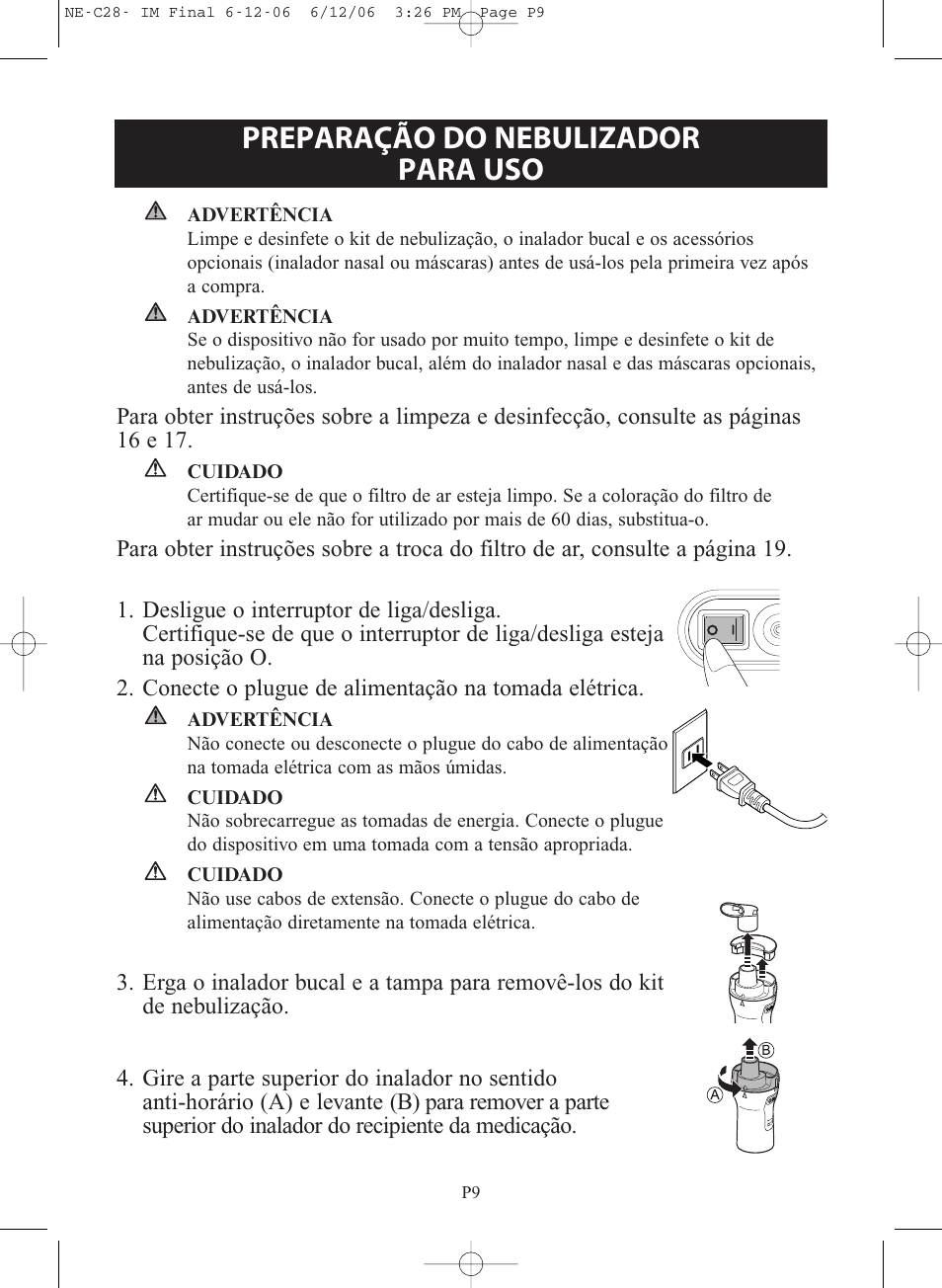 Preparação do nebulizador para uso | Omron NE-C28 User Manual | Page 93 / 112