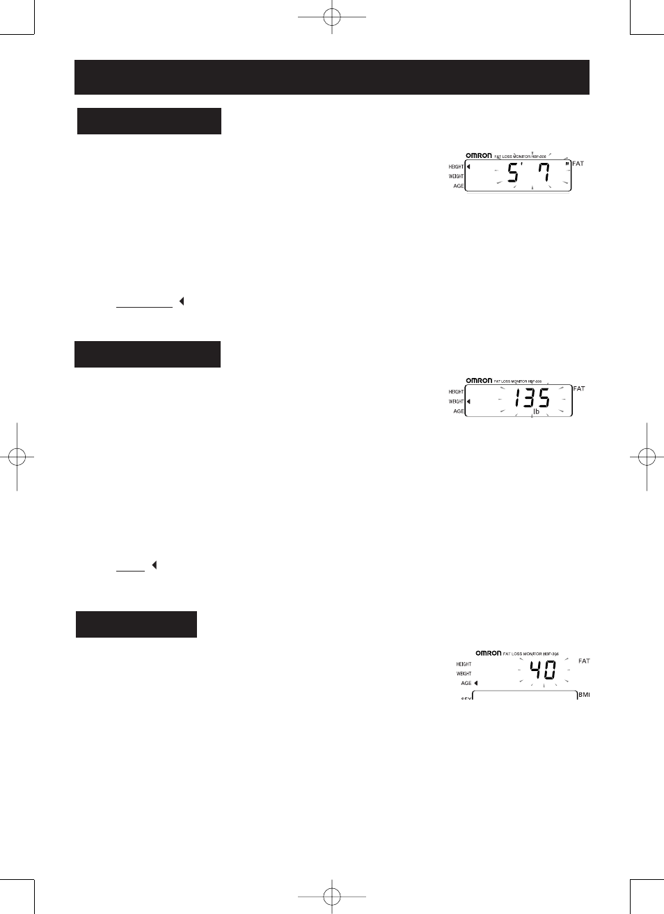 Setting the personal data | Omron HBF 306C User Manual | Page 15 / 24