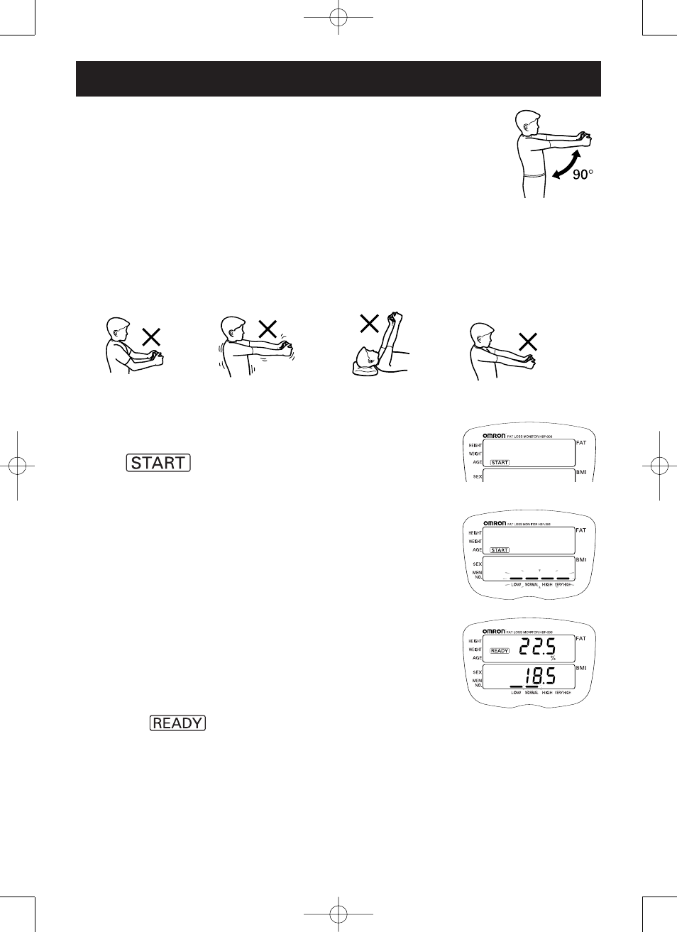 How to take a measurement | Omron HBF 306C User Manual | Page 18 / 24