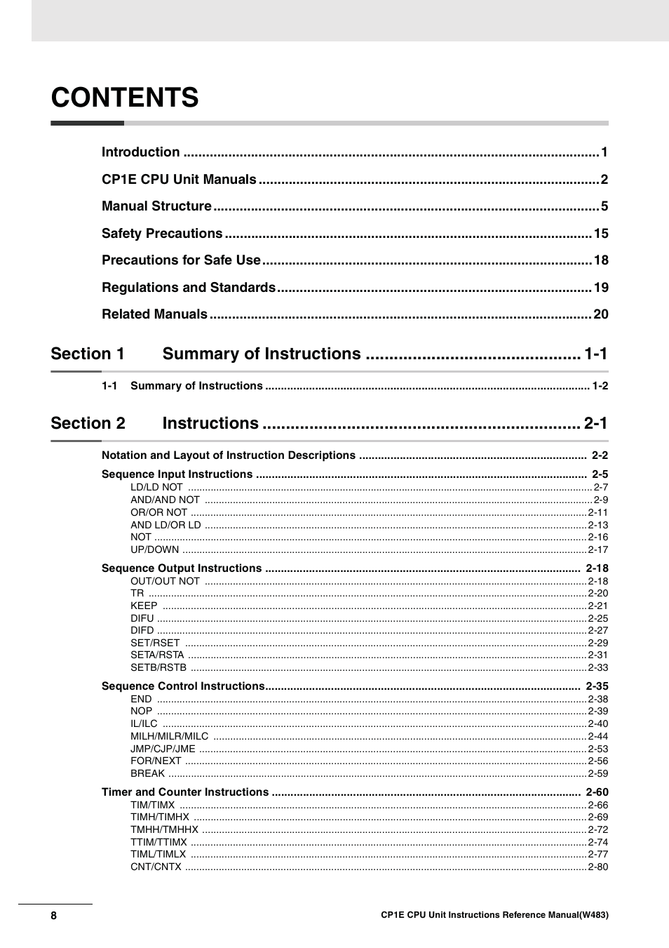 Omron SYSMAC CP CP1E-N@@D@-@ User Manual | Page 11 / 467