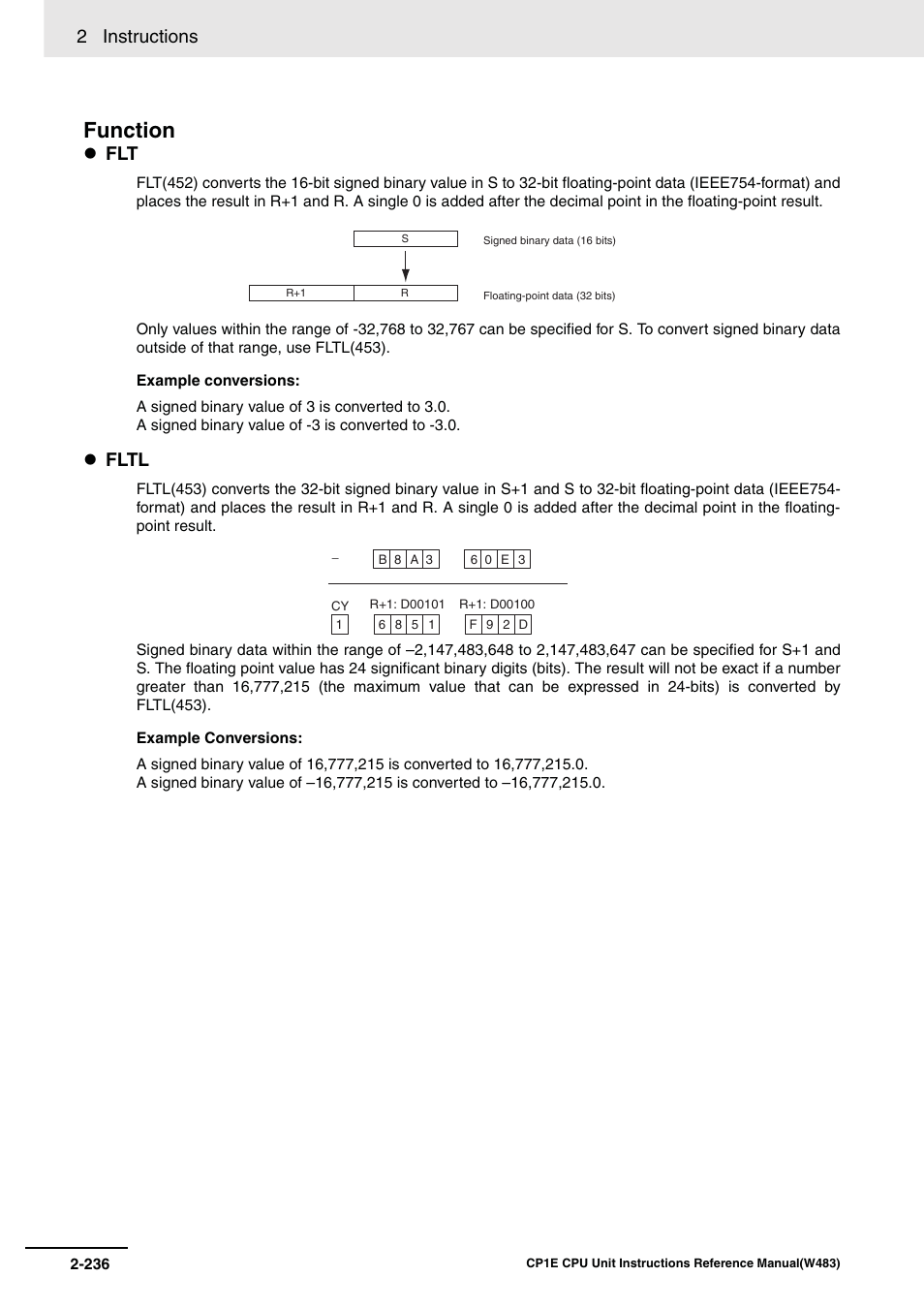 Function, 2 instructions, Fltl | Omron SYSMAC CP CP1E-N@@D@-@ User Manual | Page 272 / 467
