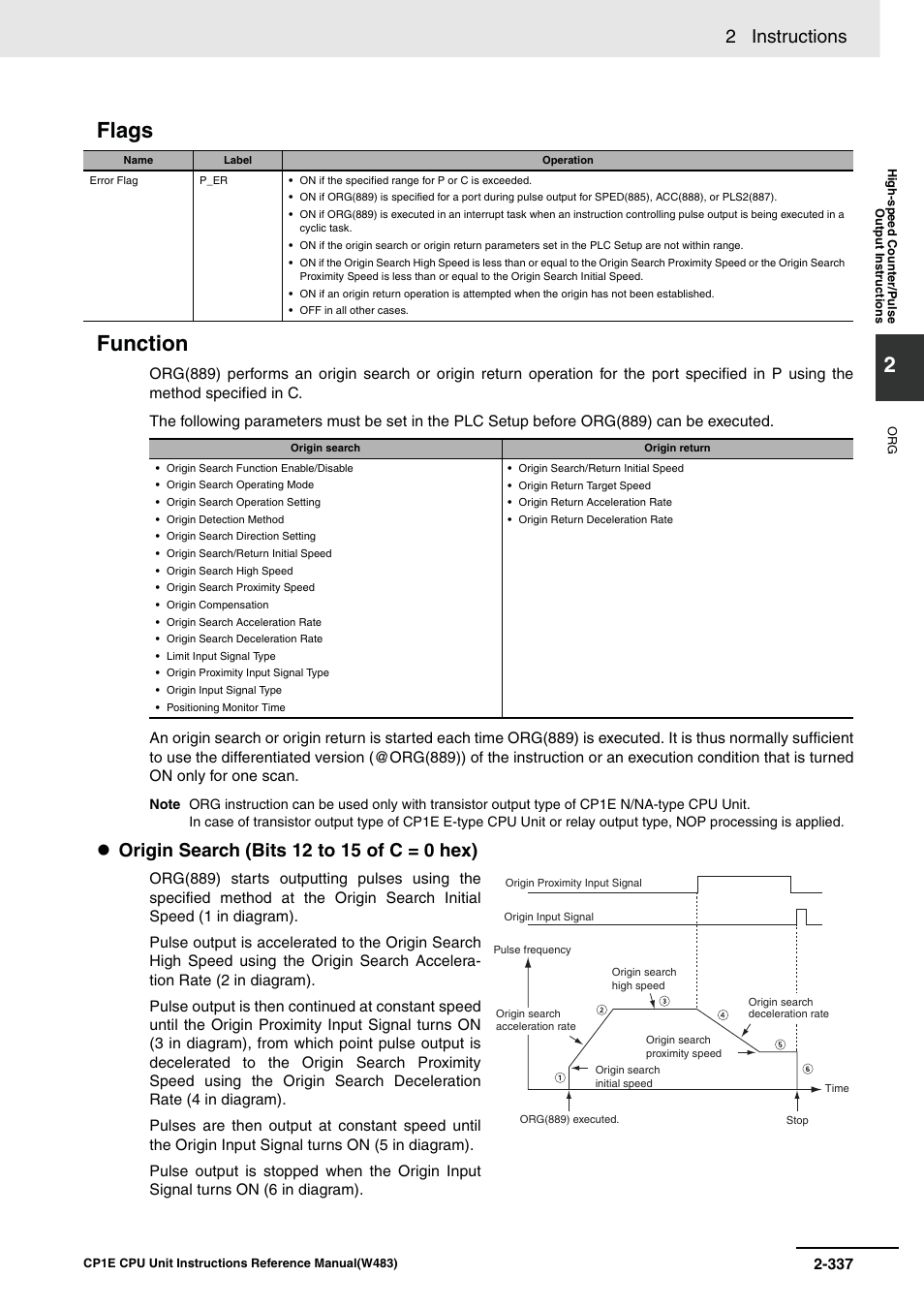 Flags function, 2 instructions | Omron SYSMAC CP CP1E-N@@D@-@ User Manual | Page 373 / 467