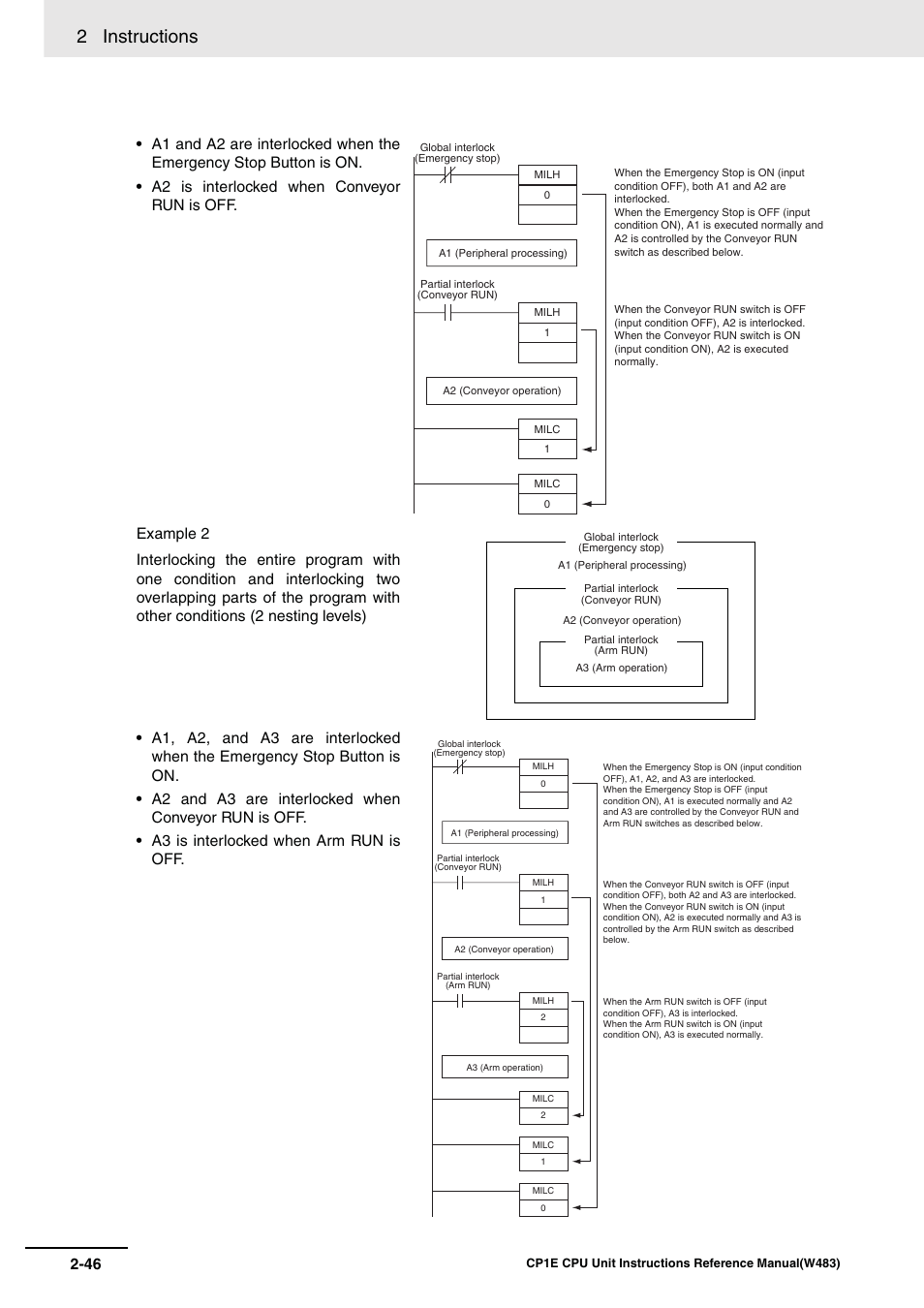 2 instructions | Omron SYSMAC CP CP1E-N@@D@-@ User Manual | Page 82 / 467