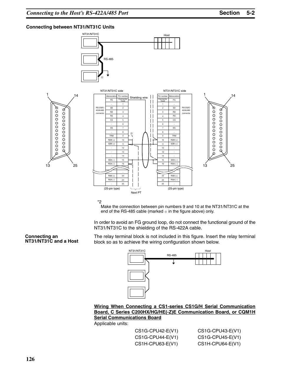 Connecting between nt31/nt31c units | Omron Programmable Terminals NT31 NT31C User Manual | Page 137 / 296