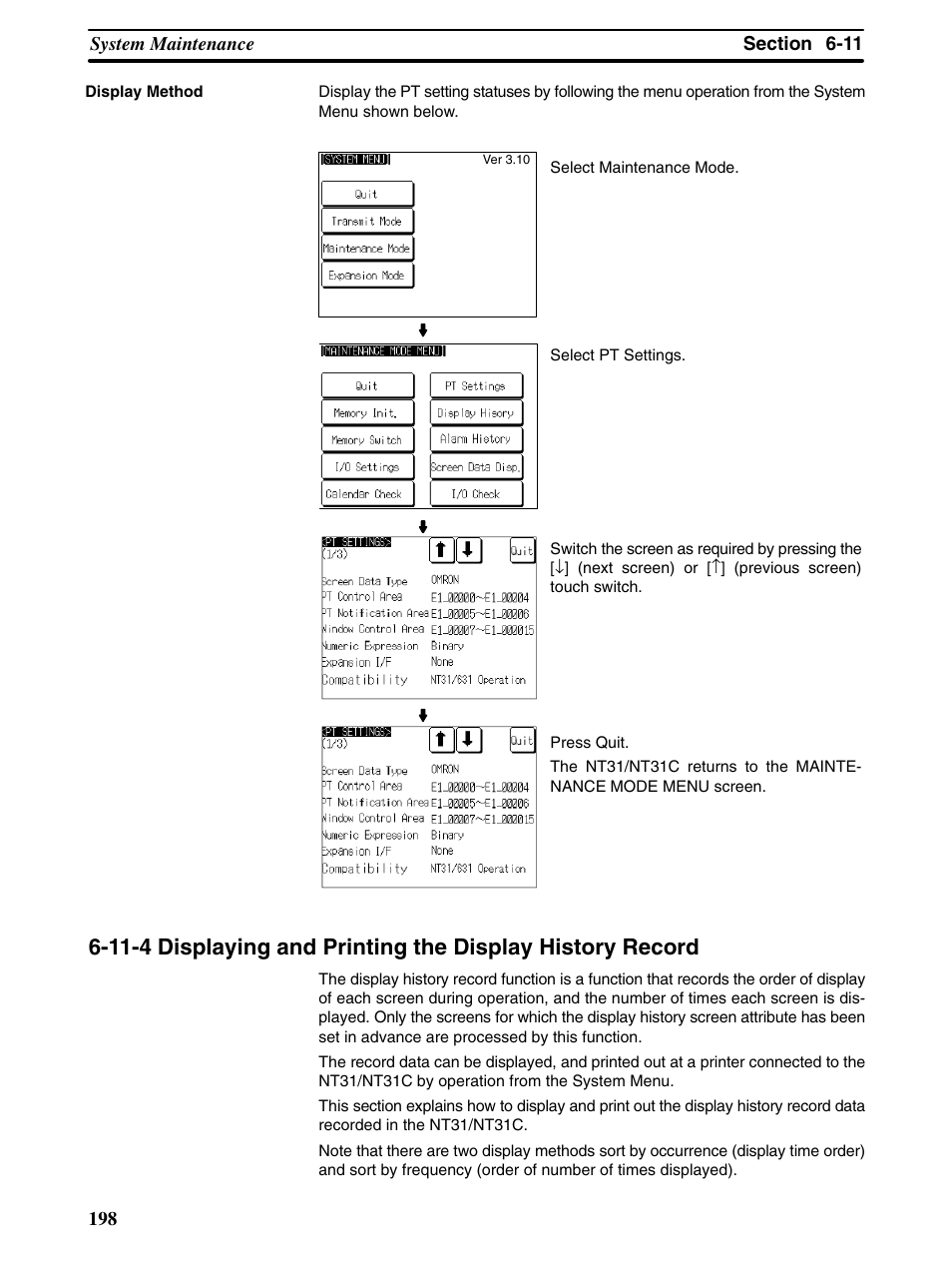 Omron Programmable Terminals NT31 NT31C User Manual | Page 208 / 296