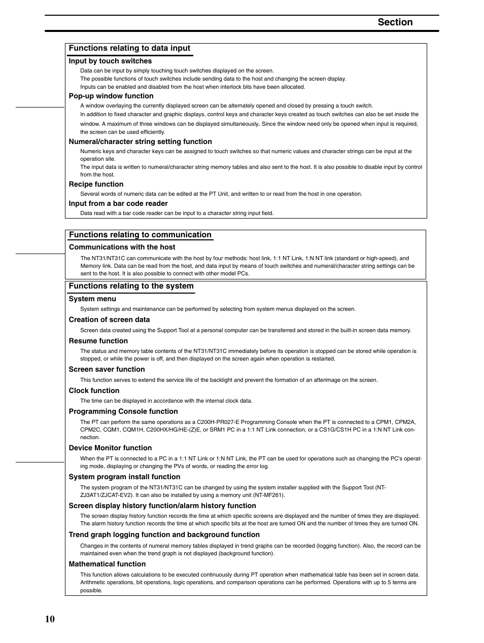 Omron Programmable Terminals NT31 NT31C User Manual | Page 22 / 296