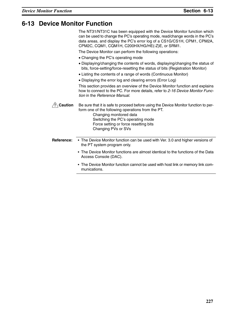 13 device monitor function | Omron Programmable Terminals NT31 NT31C User Manual | Page 237 / 296