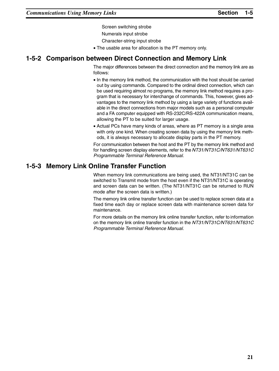 Omron Programmable Terminals NT31 NT31C User Manual | Page 33 / 296