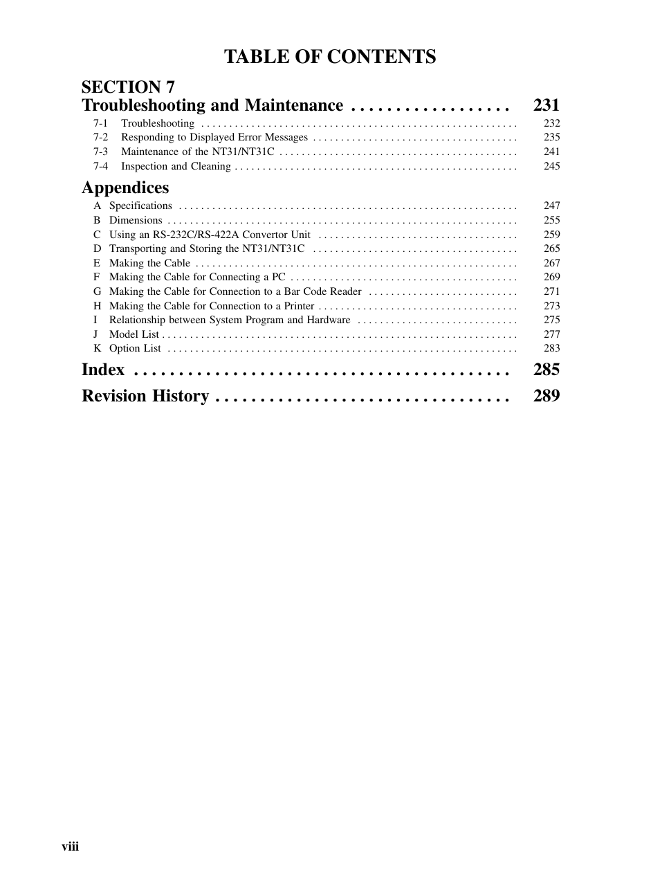 Omron Programmable Terminals NT31 NT31C User Manual | Page 7 / 296