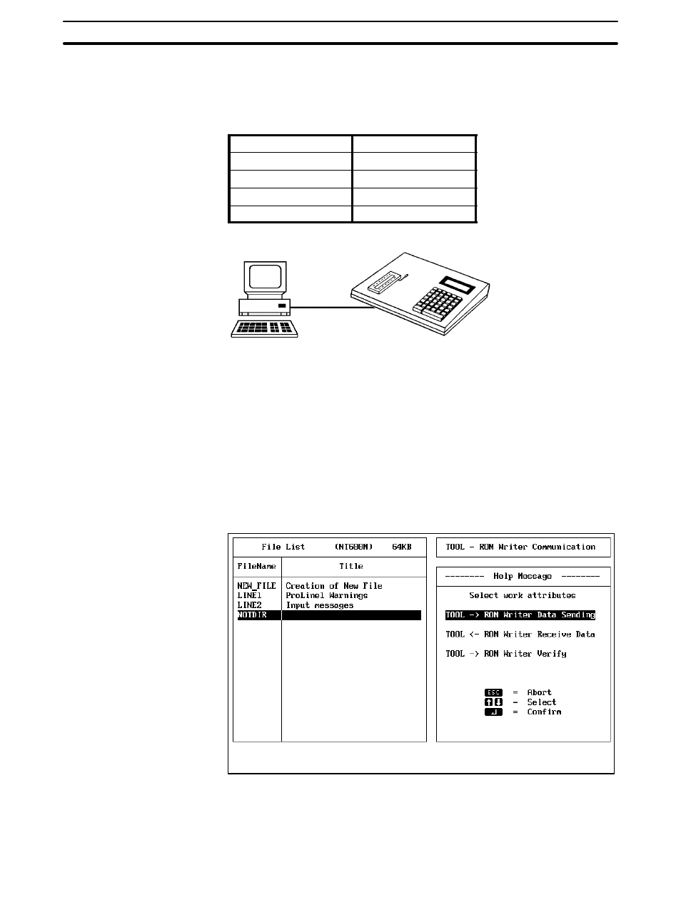 1 connecting to a prom writer, 2 transmitting data to a prom writer | Omron NT20M User Manual | Page 122 / 131