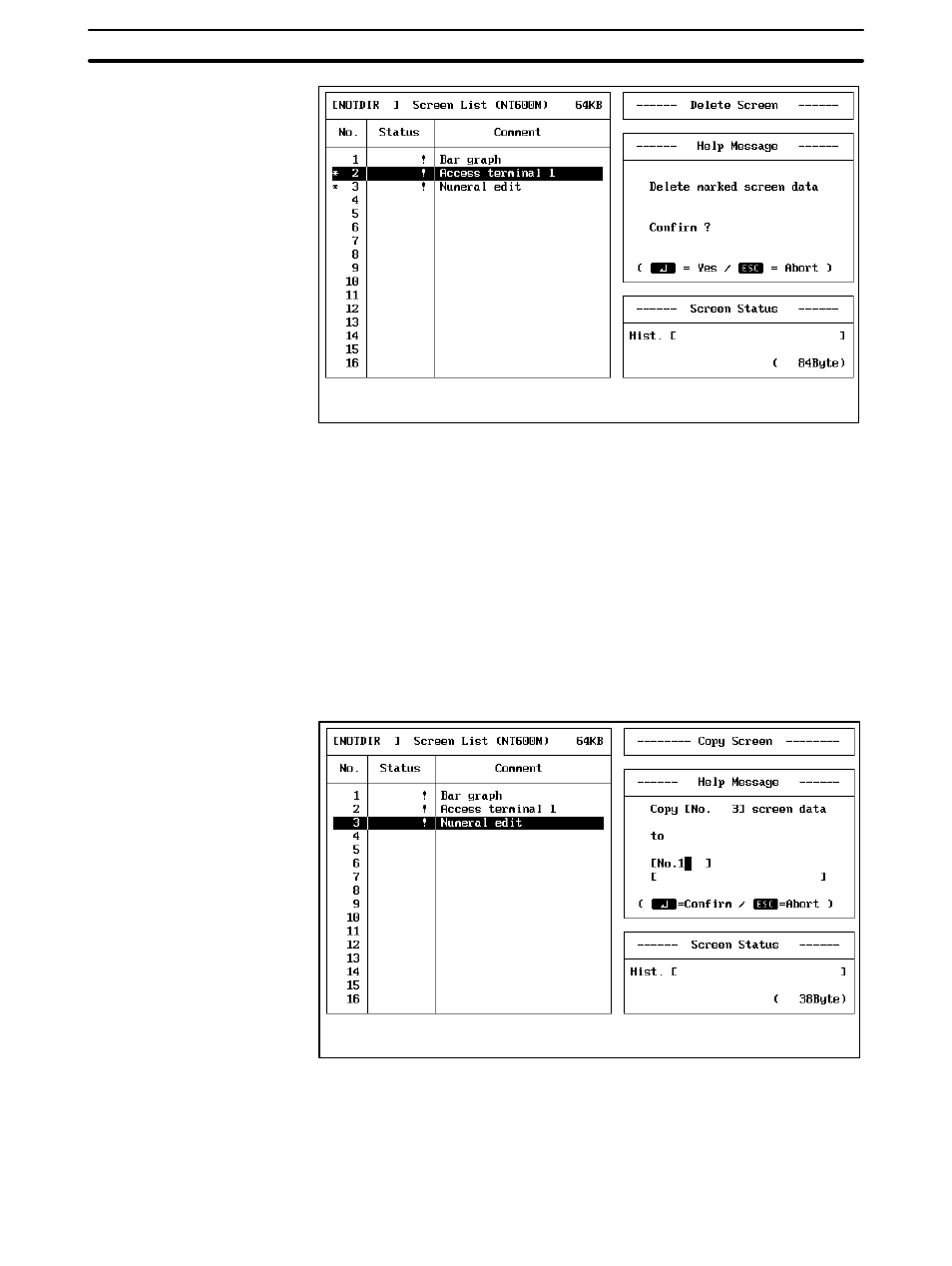 3 changing screen comments | Omron NT20M User Manual | Page 96 / 131