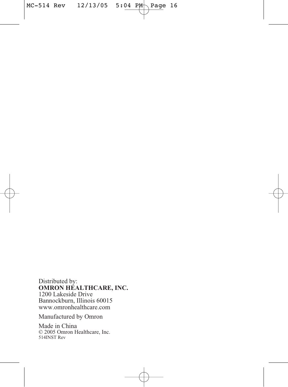 Omron MC 514 User Manual | Page 16 / 32