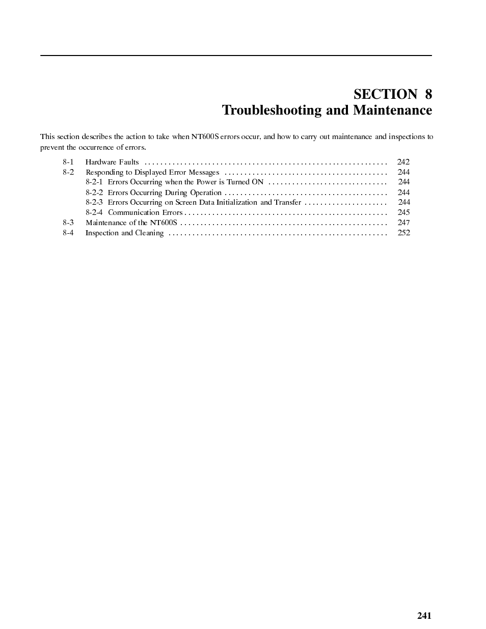 Troubleshooting and maintenance | Omron NT-series Programmable Terminal V022-E3-1 User Manual | Page 254 / 318